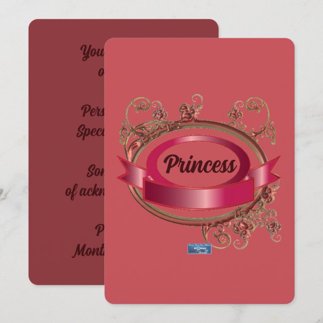 Flat Cards 3 Rosa (Rosa Princess)RFPMDesigns ©️ 20 (Fram/baksida)