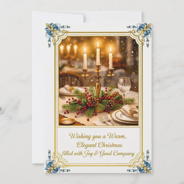 Flat Christmas Greeting Card Julkort (Framsida)