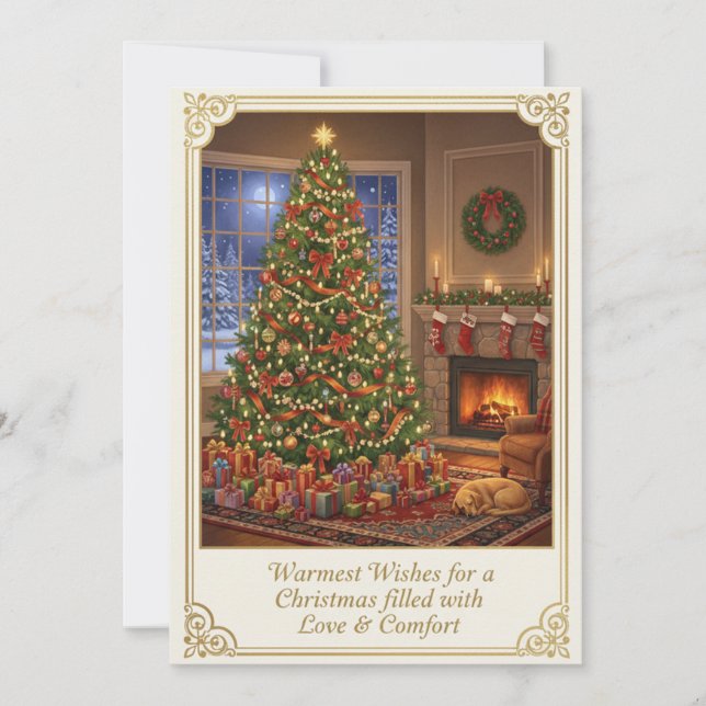 Flat Christmas Greeting Card Julkort (Framsida)