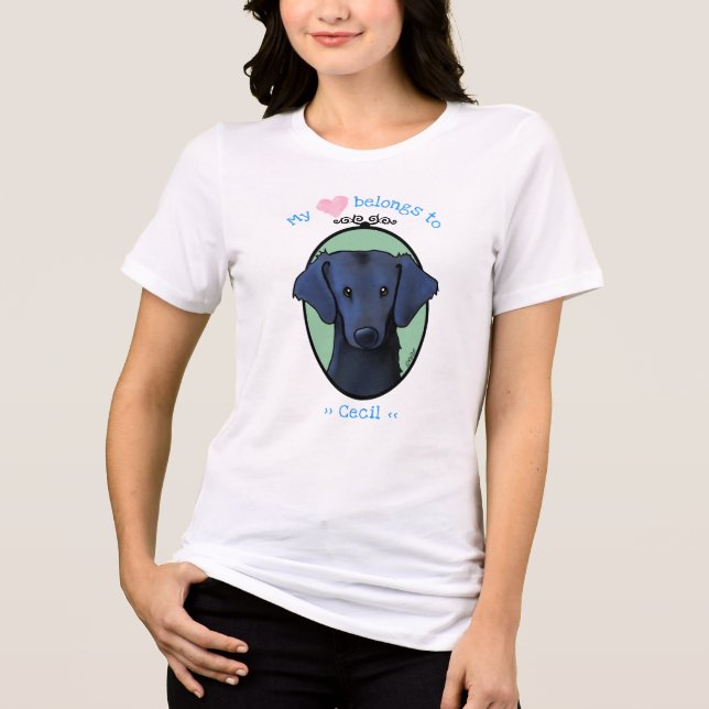 Flat Coat Retriever My Heart T-Shirt (Framsida)