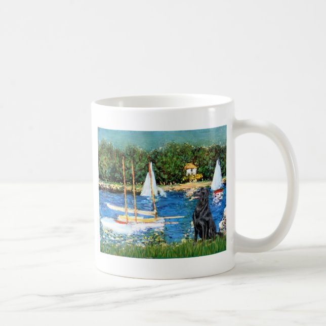 Flat Coated Retriever 1 - Segelbåtar Kaffemugg (Höger)