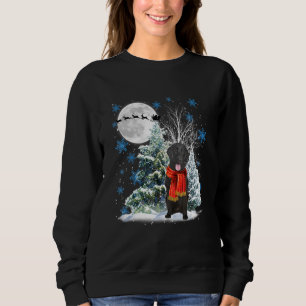 Flat Coated Retriever Jul Xmas Träd Rolig Snö Jul. T Shirt