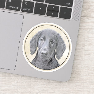 Flat-Coated Retriever-målning - Original hundkonst Klistermärken