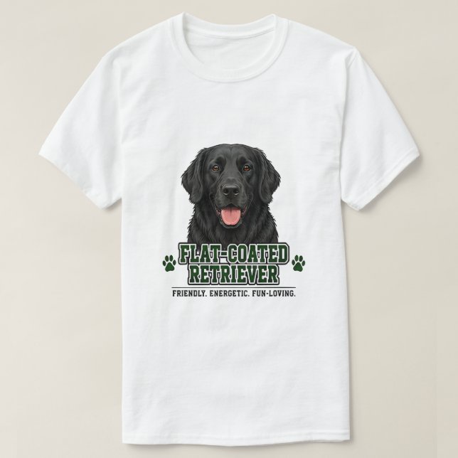 🐾 Flat-Coated Retriever 🐾 T Shirt (Design framsida)