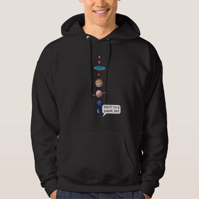 Flat Earth and Never forget Pluto Society Flathert Hoodie (Framsida)