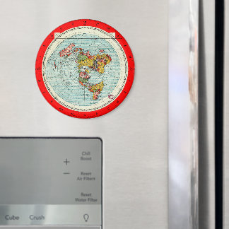 Flat Earth Azimuthal Projection Karta Magnet