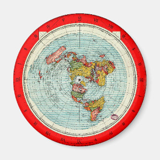 Flat Earth Azimuthal Projection Karta Magnet