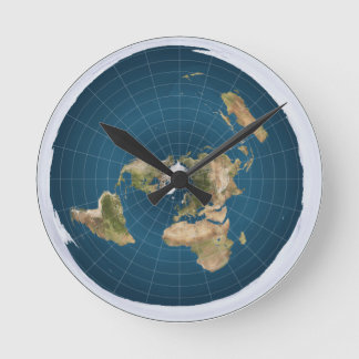 FLat Earth Clock Rund Klocka