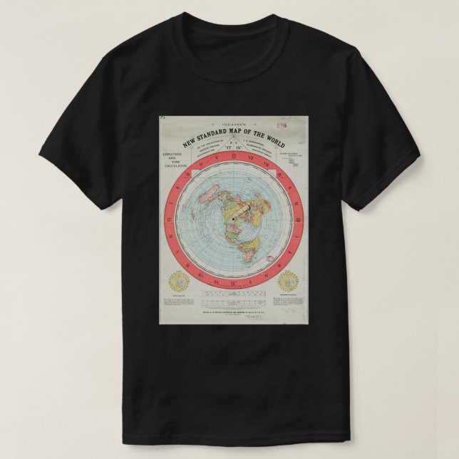 Flat Earth Gleasonampx27s Karta T Shirt (Design framsida)