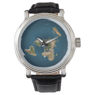 Flat Earth Karta efter amerikansk geologisk unders Armbandsur