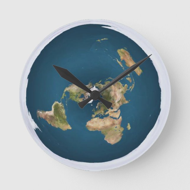 Flat Earth Karta efter amerikansk geologisk unders Rund Klocka (Framsida)
