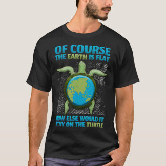 Flat Earth Society Design Turtle Elephants 5 T Shirt