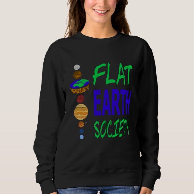 FLAT EARTH Society Retro Flat Earther Designs Pres T Shirt (Framsida)