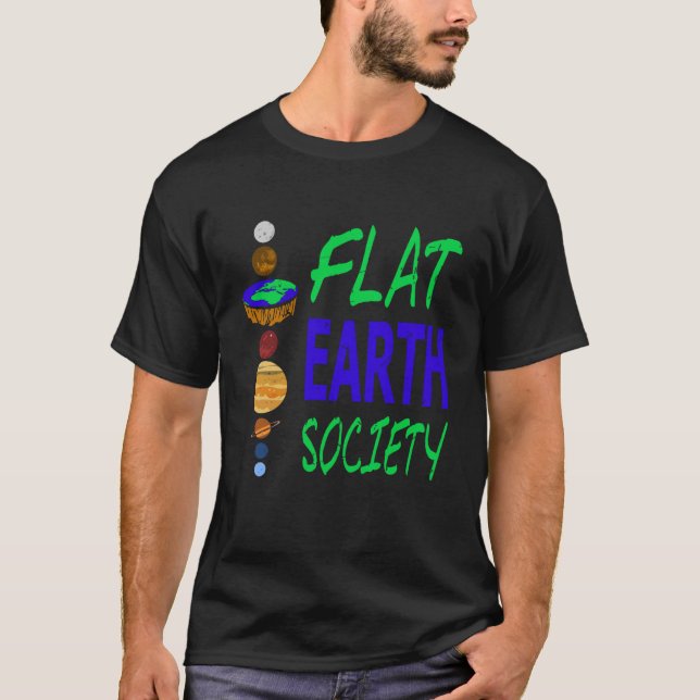 FLAT EARTH Society Retro Flat Earther Designs Pres T Shirt (Framsida)