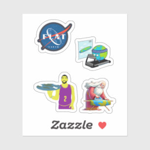 FLAT EARTH STICKERS KLISTERMÄRKEN