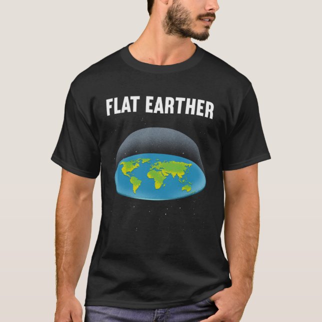 Flat Earther Flat Earth Map Conspiracy T Shirt (Framsida)