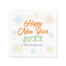 Flat färglöst Gott nytt år Party - Vitt