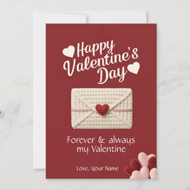 Flat Forever & Always Valentine Love Card Julkort (Framsida)