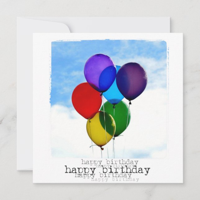 Flat foto-kort för grattis på födelsedagen kort (Framsida)