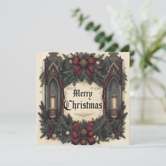 flat gothic christmas card kort (Stående Fram)