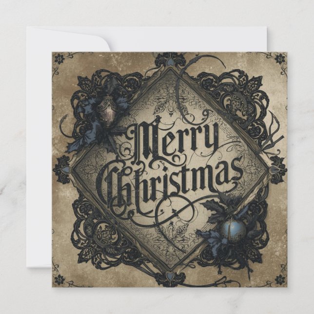 flat gothic style christmas card kort (Framsida)