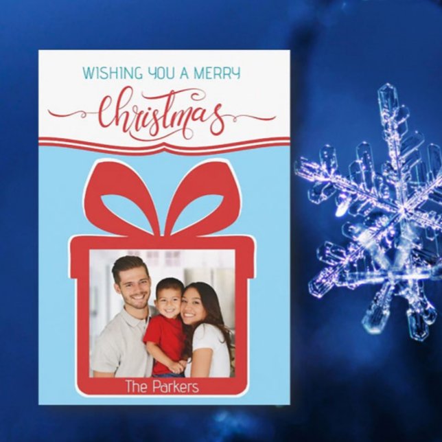 Flat gratulationskort för Photo God jul Kort (Skapare uppladdad)