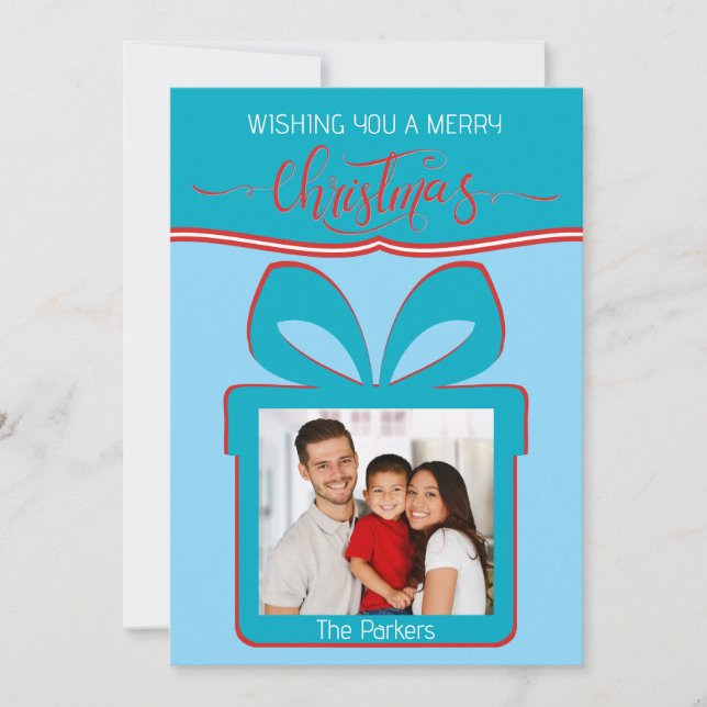 Flat gratulationskort för Photo God jul Kort (Framsida)