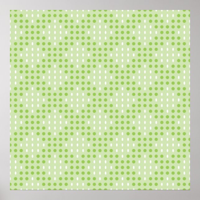 Flat Green Dots and Ovals Pattern Poster (Framsidan)