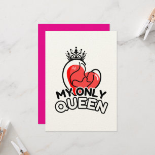 Flat Greeting Card (fyrkantigt): Min enda drottnin Kort