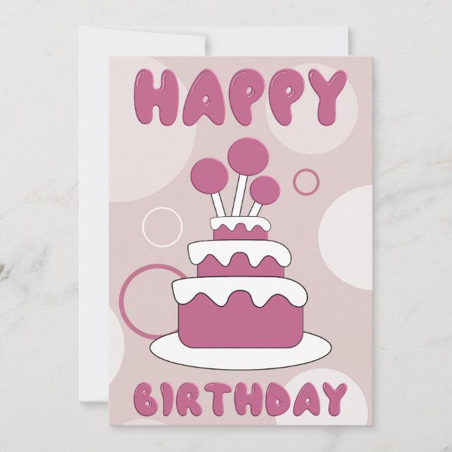Flat Greeting Card Happy Birthday Kort (Framsida)