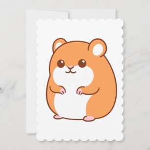 Flat hälsningskort för lycklig Hamster Inbjudningar