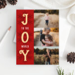 Flat Helgdag Photo Collage Card - Joy to World Julkort<br><div class="desc">Visa foton från din favoritfamilj från din fotobild i helgdag med den här Joy till World-mallen. Perfekt kort för Thanksgiving,  jul,  Hanukkah eller Gott nytt år.</div>