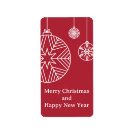 Flat Holiday Card Adressetikett