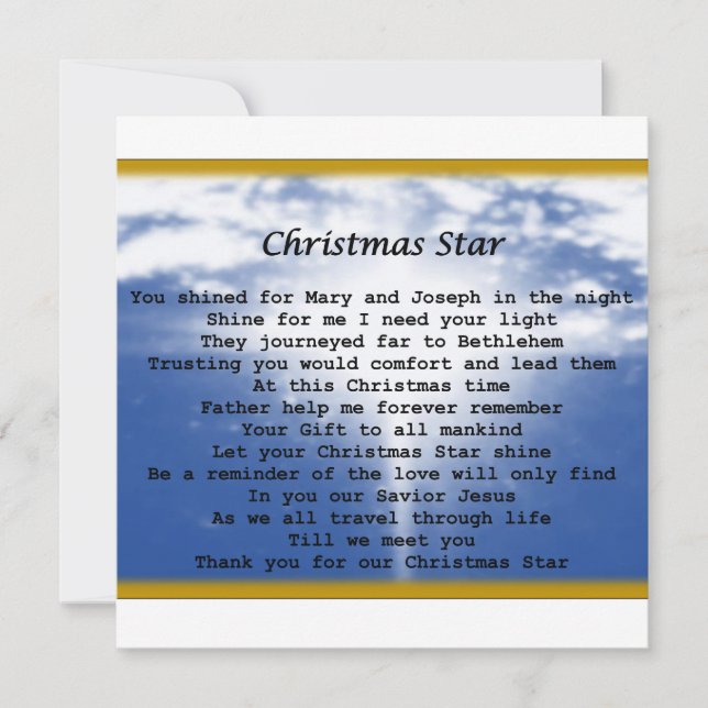 Flat Holiday Card- Christmas Star Julkort (Framsida)