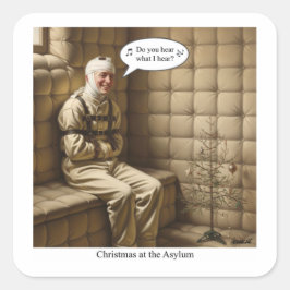 Flat Holiday Card Fyrkantigt Klistermärke