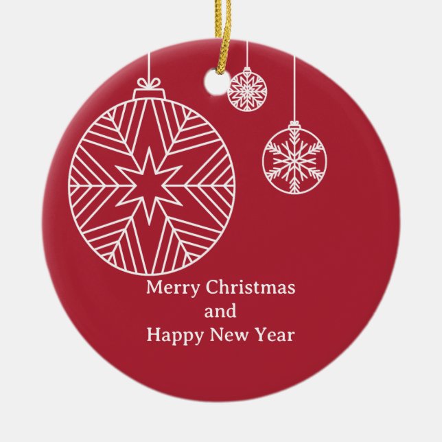 Flat Holiday Card Julgransprydnad Keramik (Framsidan)