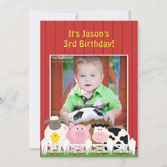 Flat inbjudan till fotogrupp på födelsedagen (Framsida)