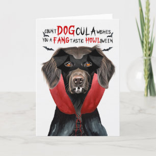 Flat Jacka Retreiver Funny Count DOGcula Halloween Helgkort