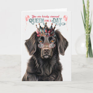 Flat Jacka Retriever Hund Queen Day Funny Birthday Kort
