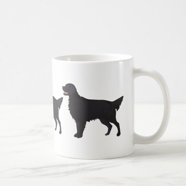 Flat-Jackat återgivningslägena Hund aveln Illustra Kaffemugg (Höger)