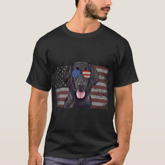 Flat-Jackat Retrievers Hund juli 4:e Retro USA Ame T Shirt