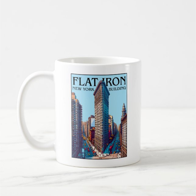 Flat Järn Byggande New York City Kaffemugg (Vänster)