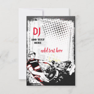 Flat kort för DJ-partiinbjudan