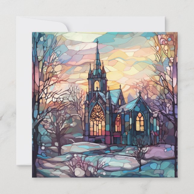 Flat kort för fastsatt glaskyrka (blank baksida) (Framsida)