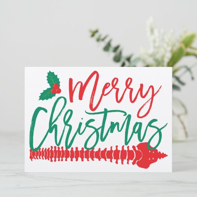 Flat kort för god jul-ryggmärg-kropraktik (Stående Fram)