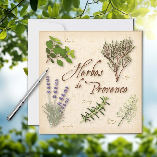 Flat kort för Herbes de Provence (Herbes de Provence Flat Card
Personalize with your custom text.)