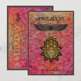 Flat-kort för inbjudan till egyptiska Themparts-de