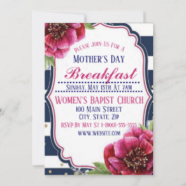 Flat kort för Mor-dagars frukost-inbjudan