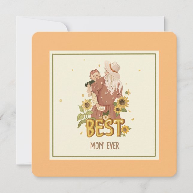 Flat kort "Mor och dotter i elegant boho" (Framsida)