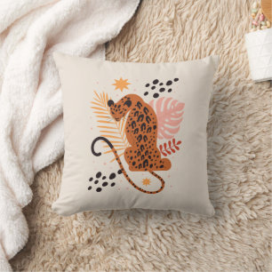 Flat Leopard Design Boho Dekorativ kudde